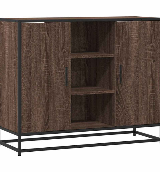 Sideboard Braun Eichen-Optik 92x35x76 cm Holzwerkstoff