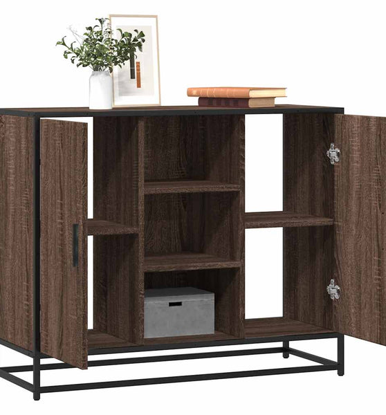 Sideboard Braun Eichen-Optik 92x35x76 cm Holzwerkstoff