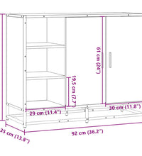 Sideboard Räuchereiche 92x35x76 cm Holzwerkstoff