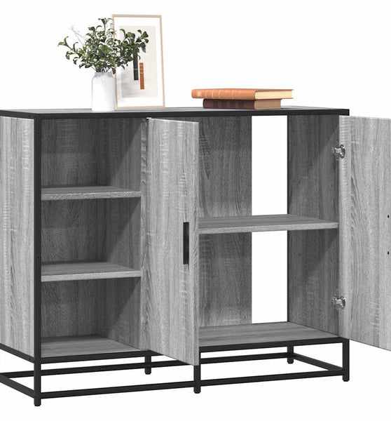 Sideboard Grau Sonoma 92x35x76 cm Holzwerkstoff