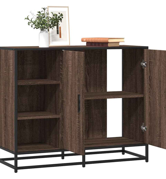 Sideboard Braun Eichen-Optik 92x35x76 cm Holzwerkstoff