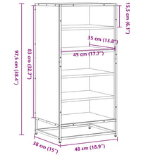 Schuhregal Räuchereiche 48x38x97,5 cm Holzwerkstoff