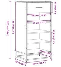Schuhregal Grau Sonoma 48x38x97,5 cm Holzwerkstoff