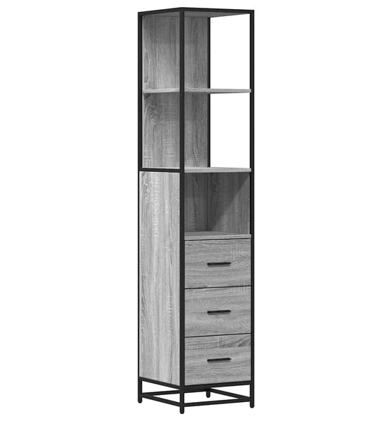 Badschrank Grau Sonoma 35x37,5x166 cm Holzwerkstoff