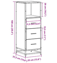 Badschrank Räuchereiche 35x37,5x100 cm Holzwerkstoff