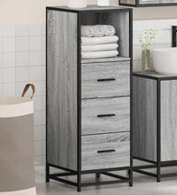 Badschrank Grau Sonoma 35x37,5x100 cm Holzwerkstoff