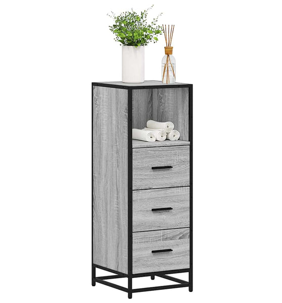 Badschrank Grau Sonoma 35x37,5x100 cm Holzwerkstoff