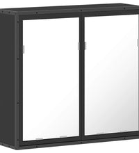 Spiegelschrank Schwarz 65x20x60 cm Holzwerkstoff