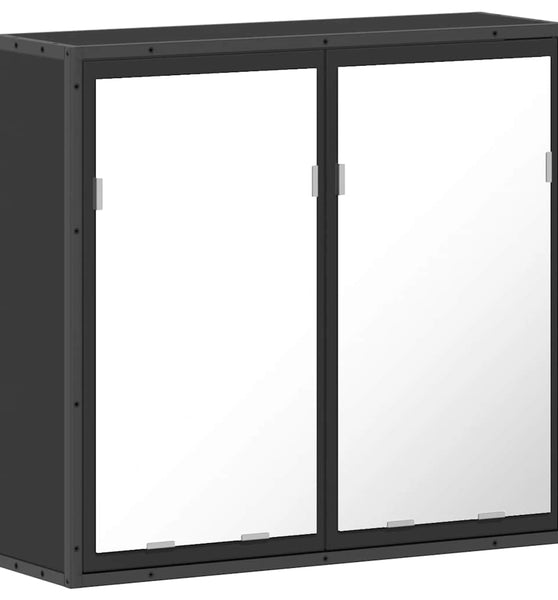 Spiegelschrank Schwarz 65x20x60 cm Holzwerkstoff