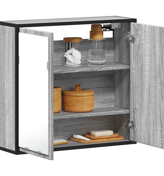 Bad-Spiegelschrank Grau Sonoma 65x20x60 cm Holzwerkstoff