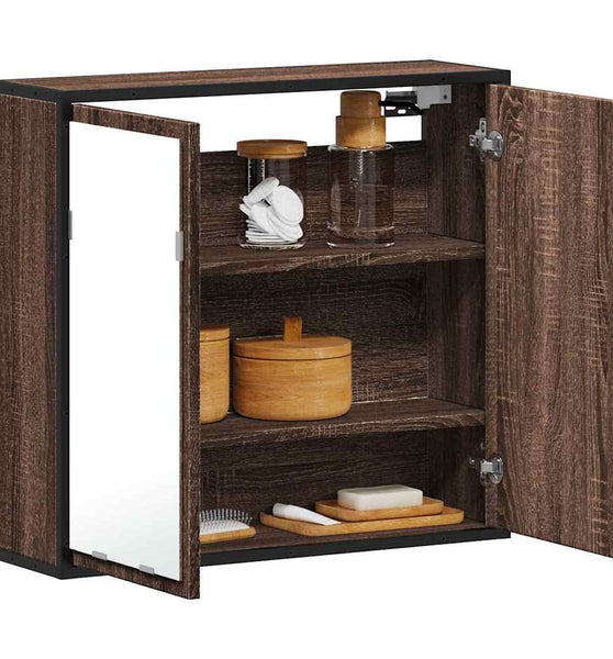 Bad-Spiegelschrank Braun Eichen-Optik 65x20x60 cm Holzwerkstoff