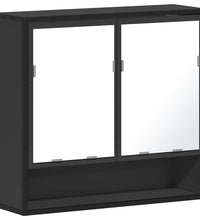 Spiegelschrank Schwarz 65x20x60 cm Holzwerkstoff