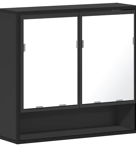 Spiegelschrank Schwarz 65x20x60 cm Holzwerkstoff