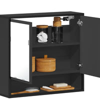 Spiegelschrank Schwarz 65x20x60 cm Holzwerkstoff