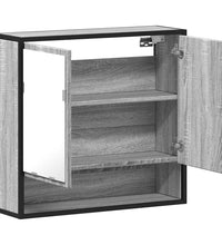 Bad-Spiegelschrank Grau Sonoma 65x20x60 cm Holzwerkstoff