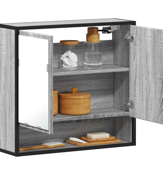 Bad-Spiegelschrank Grau Sonoma 65x20x60 cm Holzwerkstoff