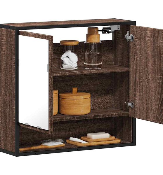 Bad-Spiegelschrank Braun Eichen-Optik 65x20x60 cm Holzwerkstoff