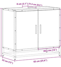 Waschbeckenunterschrank Schwarz 65x33x60 cm Holzwerkstoff