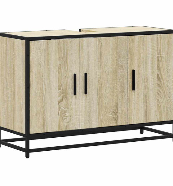 Waschbeckenunterschrank Sonoma-Eiche 90x33x60 cm Holzwerkstoff