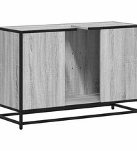 Waschbeckenunterschrank Grau Sonoma 90x33x60 cm Holzwerkstoff