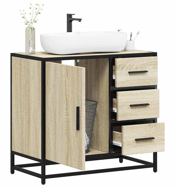 Badschrank Sonoma-Eiche 65x33x60 cm Holzwerkstoff