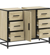 Waschbeckenunterschrank Sonoma-Eiche 80x33x60 cm Holzwerkstoff