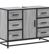 Waschbeckenunterschrank Grau Sonoma 80x33x60 cm Holzwerkstoff