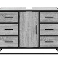 Waschbeckenunterschrank Grau Sonoma 80x33x60 cm Holzwerkstoff