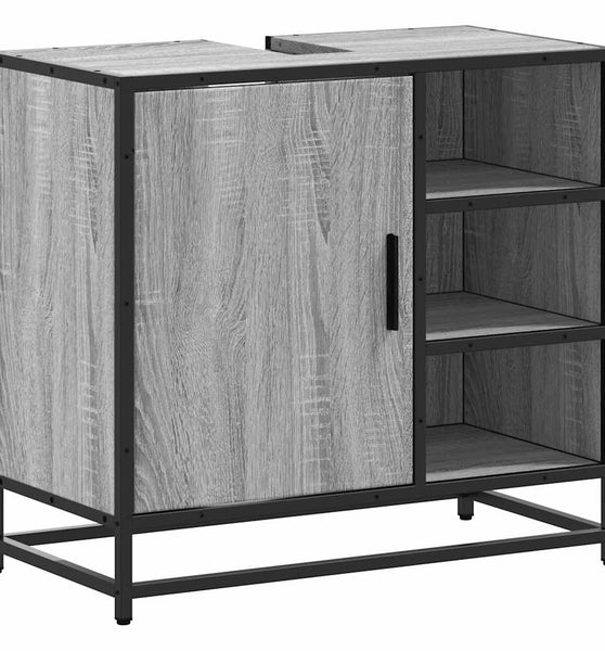 Waschbeckenunterschrank Grau Sonoma 65x33x60 cm Holzwerkstoff