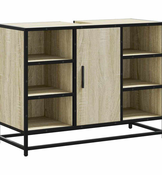 Waschbeckenunterschrank Sonoma-Eiche 80x33x60 cm Holzwerkstoff