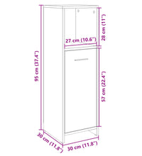 Badezimmerschrank Sonoma-Eiche 30x30x95 cm Holzwerkstoff
