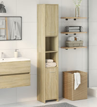 Badezimmerschrank Sonoma-Eiche 30x30x183,5 cm Holzwerkstoff