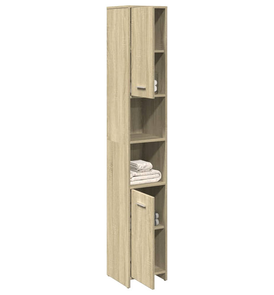 Badezimmerschrank Sonoma-Eiche 30x30x183,5 cm Holzwerkstoff