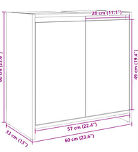 Waschbeckenunterschrank Sonoma-Eiche 60x33x60 cm Holzwerkstoff