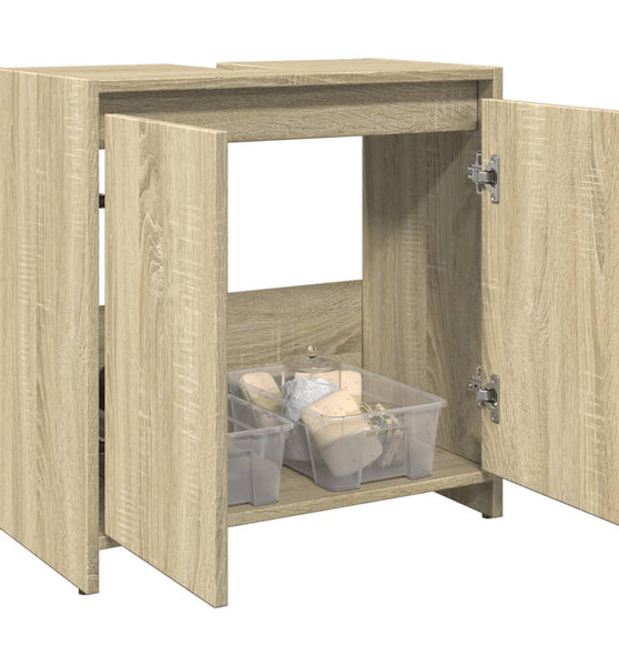 Waschbeckenunterschrank Sonoma-Eiche 60x33x60 cm Holzwerkstoff