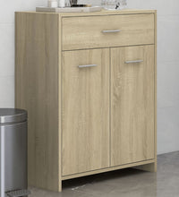 Badezimmerschrank Sonoma-Eiche 60x33x80 cm Holzwerkstoff