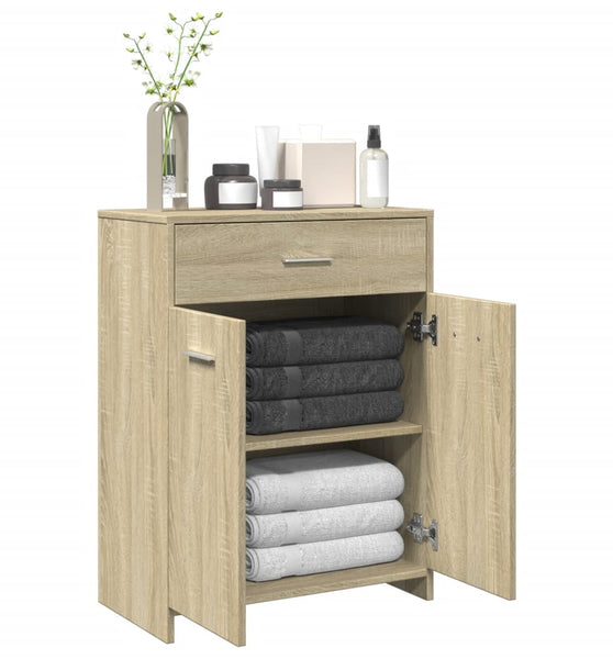 Badezimmerschrank Sonoma-Eiche 60x33x80 cm Holzwerkstoff