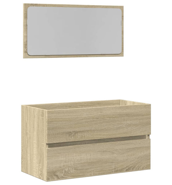 Badschrank mit Spiegel Sonoma-Eiche 80x38,5x45 cm