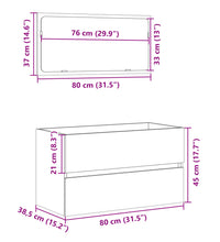 Badschrank mit Spiegel Sonoma-Eiche 80x38,5x45 cm