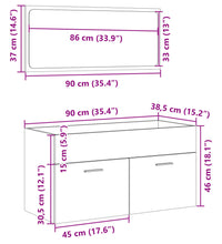 2-tlg. Badmöbel-Set Sonoma-Eiche Holzwerkstoff