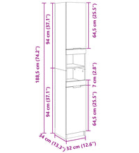 Badschrank Sonoma-Eiche 32x34x188,5 cm Holzwerkstoff