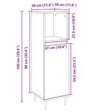 Badschrank Sonoma-Eiche 30x30x100 cm Holzwerkstoff