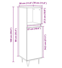 Badschrank Sonoma-Eiche 30x30x100 cm Holzwerkstoff