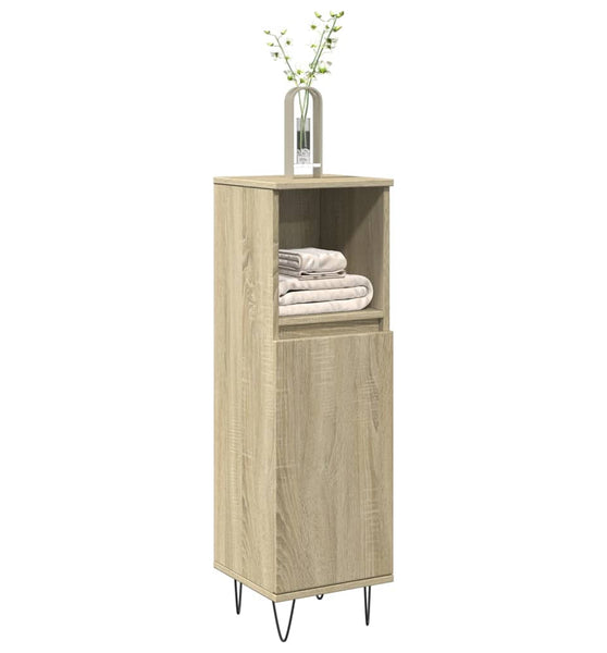 Badschrank Sonoma-Eiche 30x30x100 cm Holzwerkstoff