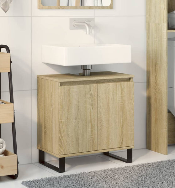 Badschrank Sonoma-Eiche 58x33x60 cm Holzwerkstoff