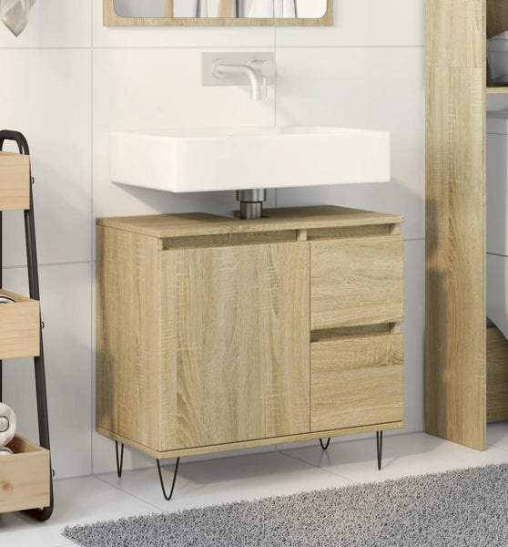 Badschrank Sonoma-Eiche 65x33x60 cm Holzwerkstoff