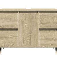 Badschrank Sonoma-Eiche 80x33x60 cm Holzwerkstoff