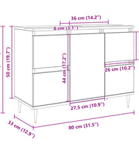 Badschrank Sonoma-Eiche 80x33x60 cm Holzwerkstoff