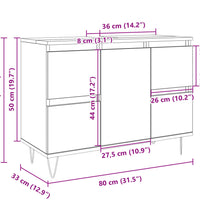 Badschrank Sonoma-Eiche 80x33x60 cm Holzwerkstoff