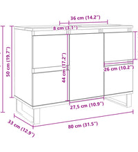 Badschrank Sonoma-Eiche 80x33x60 cm Holzwerkstoff